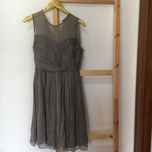 CLARA DRESS IN SILK CHIFFON Grey Size 12